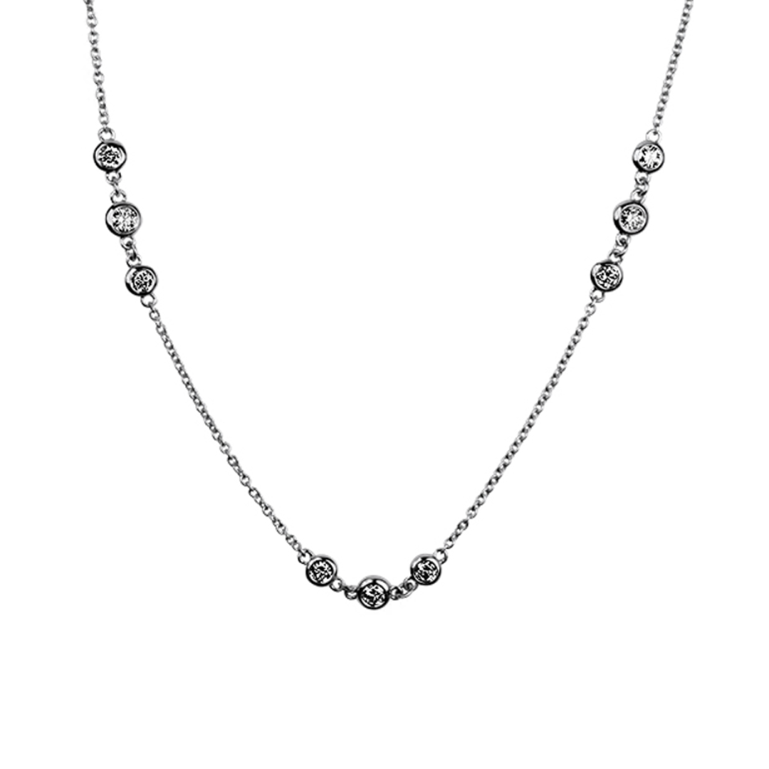 Sincerely Springer's Necklaces and Pendants Sincerely Springer's 14K White Gold Diamond Bezel Station Necklace