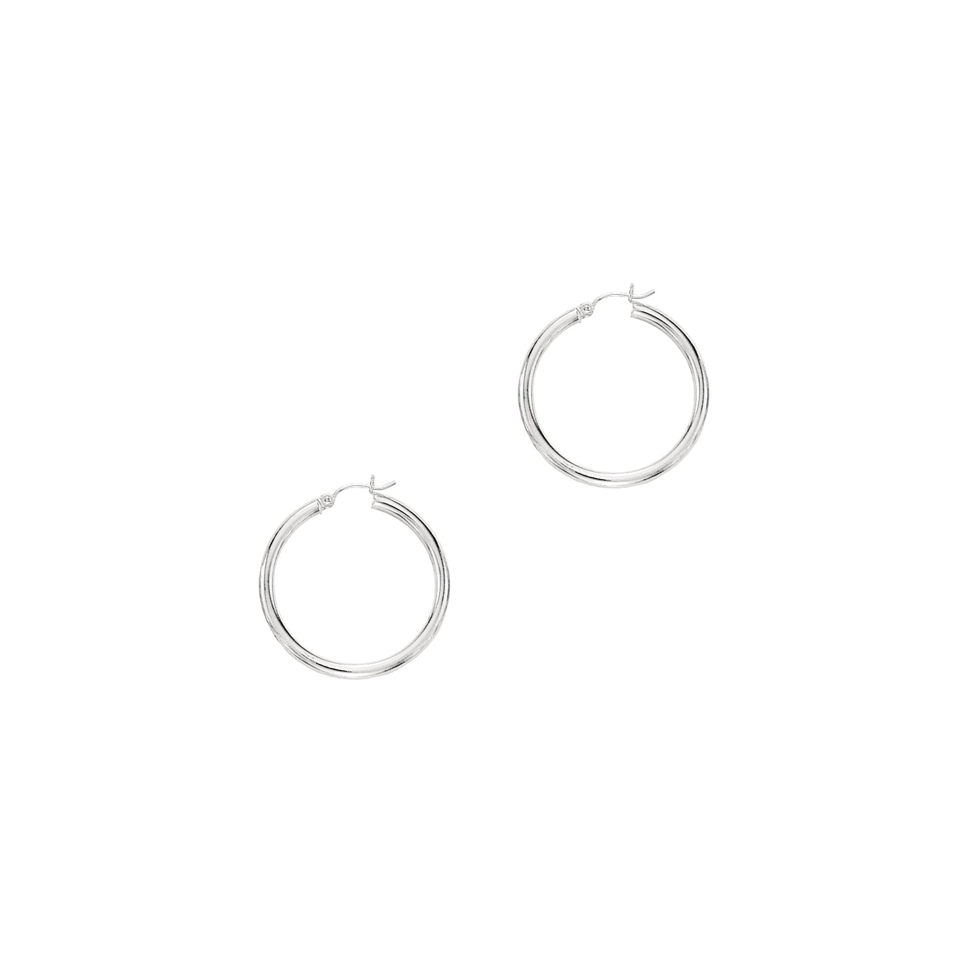Sincerely, Springer's Earrings Sincerely Springer's 14k White Gold Tube Hoop Earrings