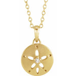 Sincerely, Springer's Necklaces and Pendants Sincerely Springer's 14k Yellow Gold Natural Diamond Sand Dollar Necklace