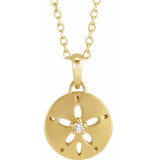 Sincerely, Springer's Necklaces and Pendants Sincerely Springer's 14k Yellow Gold Natural Diamond Sand Dollar Necklace