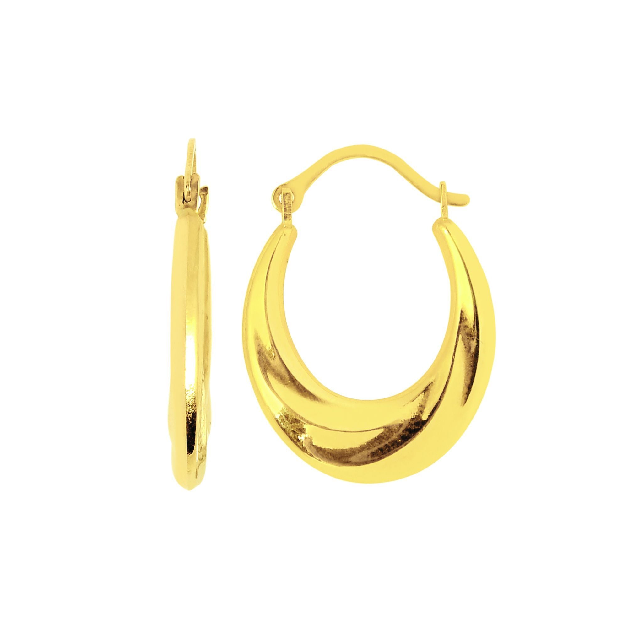 Sincerely, Springer's Earring Sincerely Springer's 14k Yellow Gold Oval Tapered Hoop Earrings