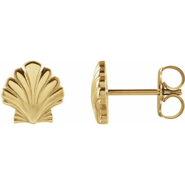 Sincerely, Springer's Earring Sincerely Springer's 14k Yellow Gold Tiny Shell Stud Earrings