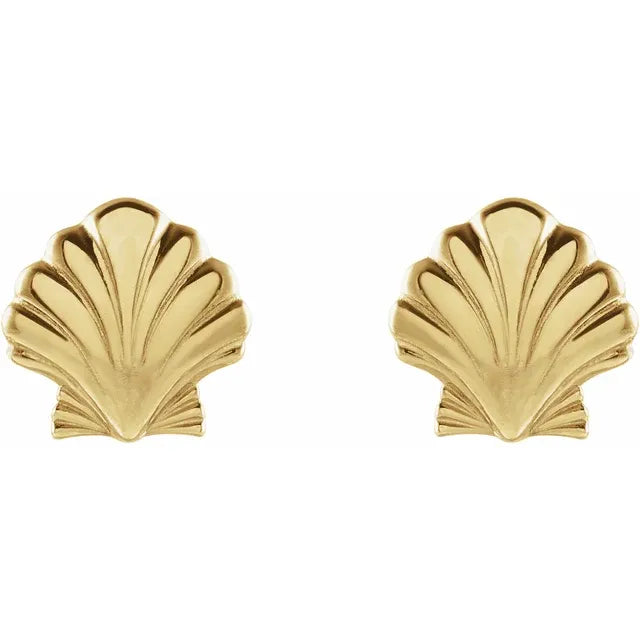 Sincerely, Springer's Earring Sincerely Springer's 14k Yellow Gold Tiny Shell Stud Earrings