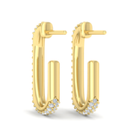 Sincerely, Springer's Earrings Sincerely Springer's by Vlora 14k Yellow Gold Diamond North South Open Oval Link Earrings