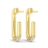 Sincerely, Springer's Earrings Sincerely Springer's by Vlora 14k Yellow Gold Diamond North South Open Oval Link Earrings