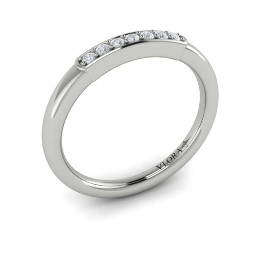 Sincerely, Springer's Wedding Band Sincerely, Springer's by Vlora 18k White Gold Diamond Band with Bead-Set Diamonds