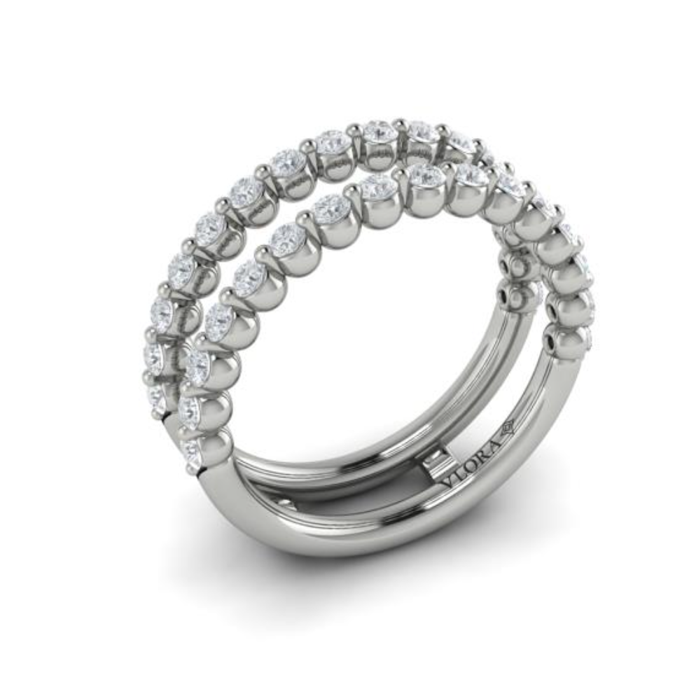 Sincerely, Springer's Wedding Band Sincerely, Springer's by Vlora 18k White Gold Round Diamond Ring Jacket – .77ctw