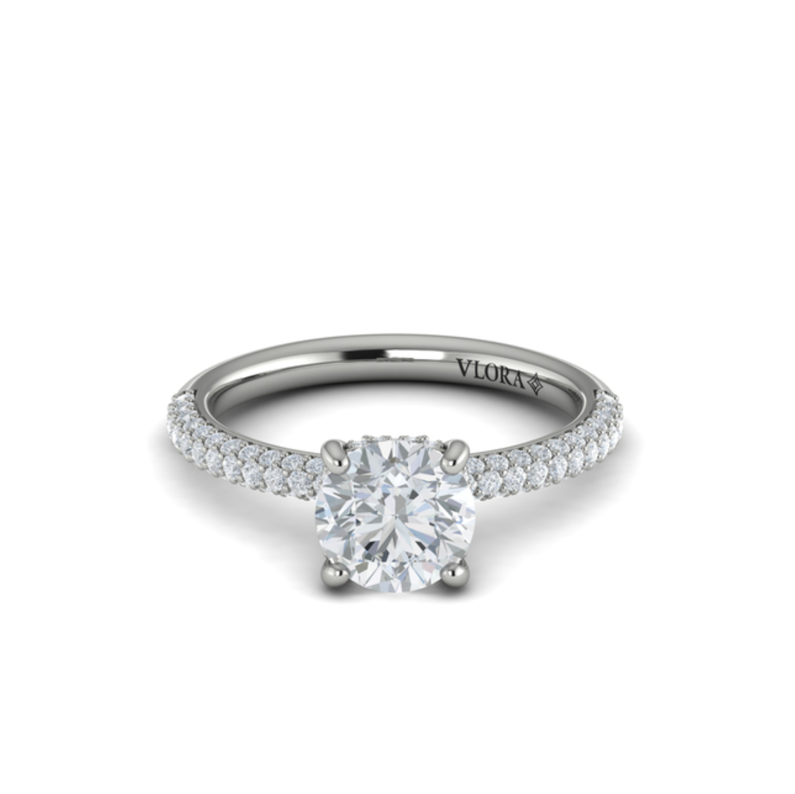 Sincerely, Springer's Engagement Ring Sincerely, Springer's by Vlora 18k White Gold Round Engagement Ring Mounting - 0.54ctw