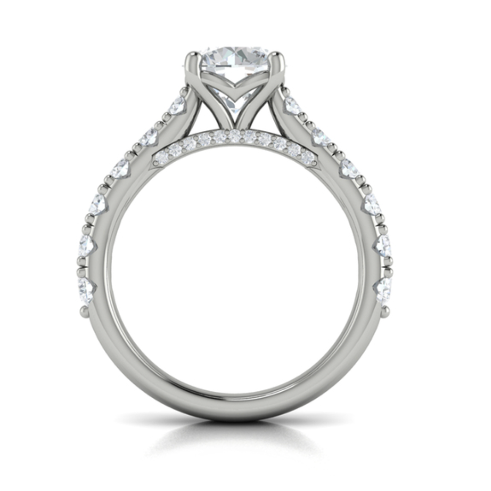 Sincerely, Springer's Engagement Ring Sincerely, Springer's by Vlora 18k White Gold Round Engagement Ring Mounting - 1.01 ctw