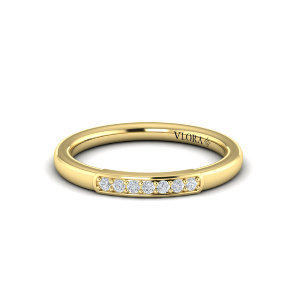 Sincerely, Springer's Wedding Band Sincerely, Springer's by Vlora 18k Yellow Gold Diamond Band with Bead-Set Diamonds