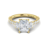 Sincerely, Springer's Engagement Ring Sincerely, Springer's by Vlora 18K Yellow Gold Emerald Cut Three-Stone Engagement Ring Style Mounting