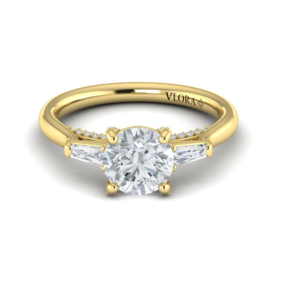 Sincerely, Springer's Engagement Ring Sincerely, Springer's by Vlora 18K Yellow Gold Three-Stone Diamond Engagement Ring Mounting - 0.36ctw