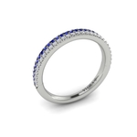 Sincerely, Springer's Wedding Band Sincerely, Springer's by Vlora Platinum Diamond and Sapphire Two-Row Wedding Band