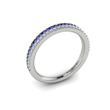 Sincerely, Springer's Wedding Band Sincerely, Springer's by Vlora Platinum Diamond and Sapphire Two-Row Wedding Band