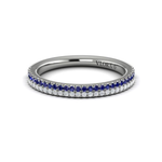 Sincerely, Springer's Wedding Band Sincerely, Springer's by Vlora Platinum Diamond and Sapphire Two-Row Wedding Band