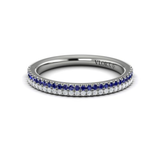 Sincerely, Springer's Wedding Band Sincerely, Springer's by Vlora Platinum Diamond and Sapphire Two-Row Wedding Band