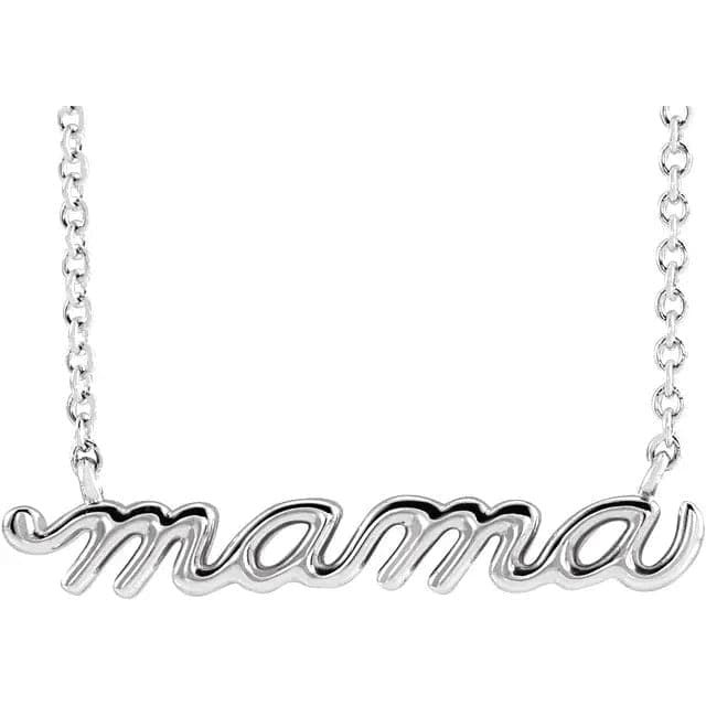 Sincerely Springer s Mama White Gold Necklace