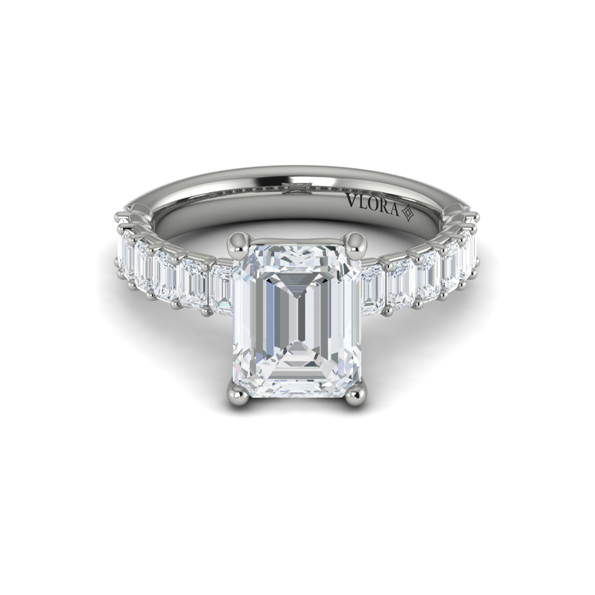 Sincerely, Springer's Engagement Ring Sincerely Springer's Platinum Emerald Cut Engagement Ring Mounting