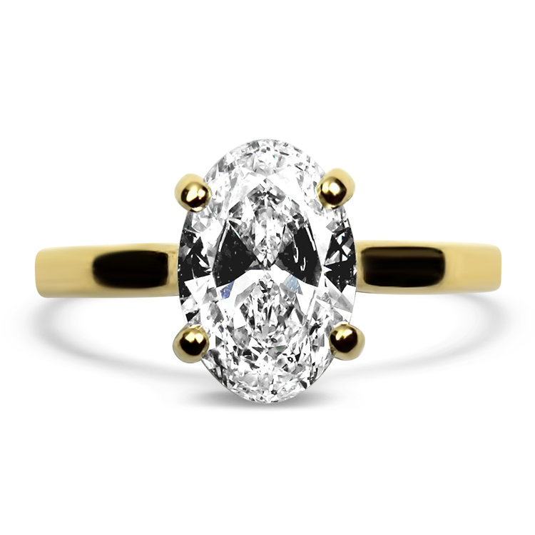 Springer's Collection Ring Springer's Collection 14k Yellow Gold Oval Diamond Engagement Ring 4.5