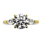 Springer's Collection Ring Suna Bros 18k Yellow Gold Three-Stone Diamond Engagement Ring 6