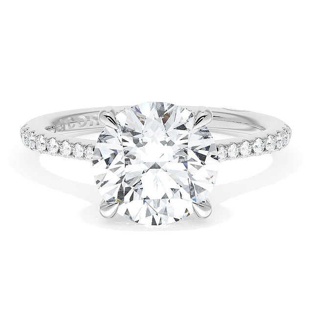 Tacori Engagement Engagement Ring Tacori 18k White Gold Founder's Crescent Round Four-Prong Solitaire Cathedral Engagement Ring Mountin