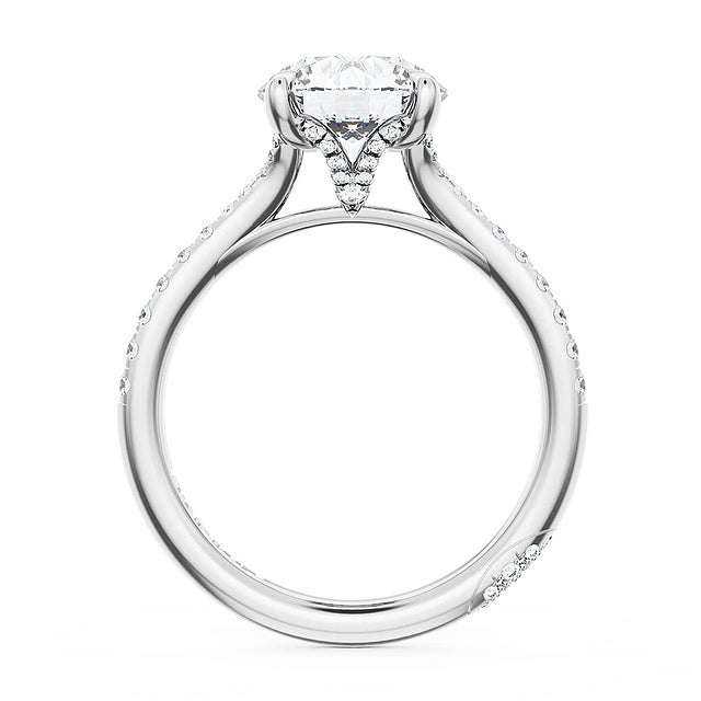 Tacori Engagement Engagement Ring Tacori 18k White Gold Founder's Crescent Round Four-Prong Solitaire Cathedral Engagement Ring Mountin