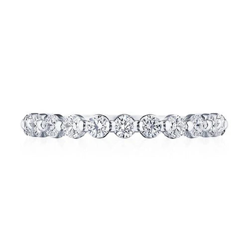 Tacori Engagement Wedding Band Tacori 18K White Gold French Pavé Diamond Wedding Band – .44ctw