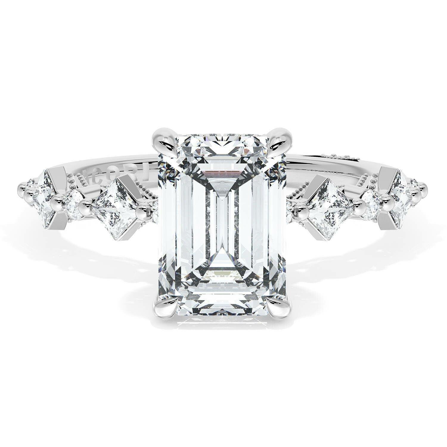 Tacori Engagement Engagement Ring Tacori 18k White Gold Sculpted Crescent Emerald Engagement Ring Mounting