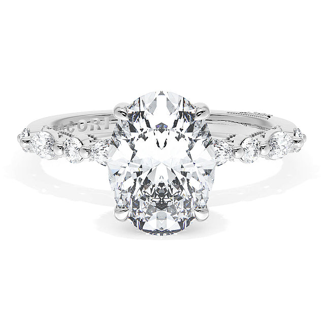 Tacori Engagement Engagement Ring Tacori 18k White Gold Sculpted Crescent Oval Solitaire Engagement Ring Mounting