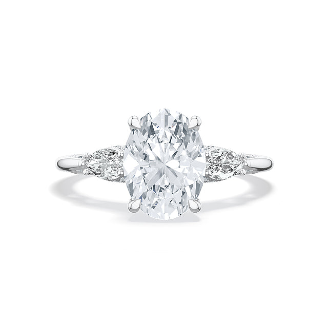 Tacori Engagement Engagement Ring Tacori 18k White Gold Simply Tacori Oval and Cadillac Diamond Three-Stone Engagement Ring Mounting