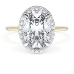 Tacori Engagement Engagement Ring Tacori 18k Yellow Gold and Platinum Oval Bloom Founder's Crescent Halo Engagement Ring Mounting
