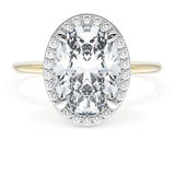 Tacori Engagement Engagement Ring Tacori 18k Yellow Gold and Platinum Oval Bloom Founder's Crescent Halo Engagement Ring Mounting