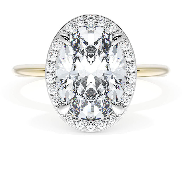 Tacori Engagement Engagement Ring Tacori 18k Yellow Gold and Platinum Oval Bloom Founder's Crescent Halo Engagement Ring Mounting