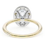 Tacori Engagement Engagement Ring Tacori 18k Yellow Gold and Platinum Oval Bloom Founder's Crescent Halo Engagement Ring Mounting
