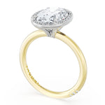 Tacori Engagement Engagement Ring Tacori 18k Yellow Gold and Platinum Oval Bloom Founder's Crescent Halo Engagement Ring Mounting
