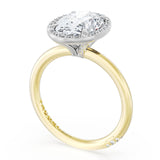 Tacori Engagement Engagement Ring Tacori 18k Yellow Gold and Platinum Oval Bloom Founder's Crescent Halo Engagement Ring Mounting