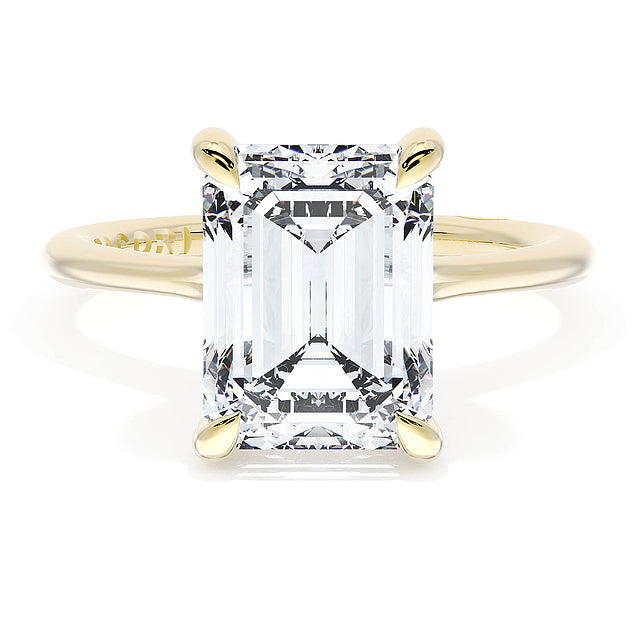 Tacori Engagement Engagement Ring Tacori 18k Yellow Gold Founder's Crescent Emerald Cut Solitaire Engagement Ring Mounting