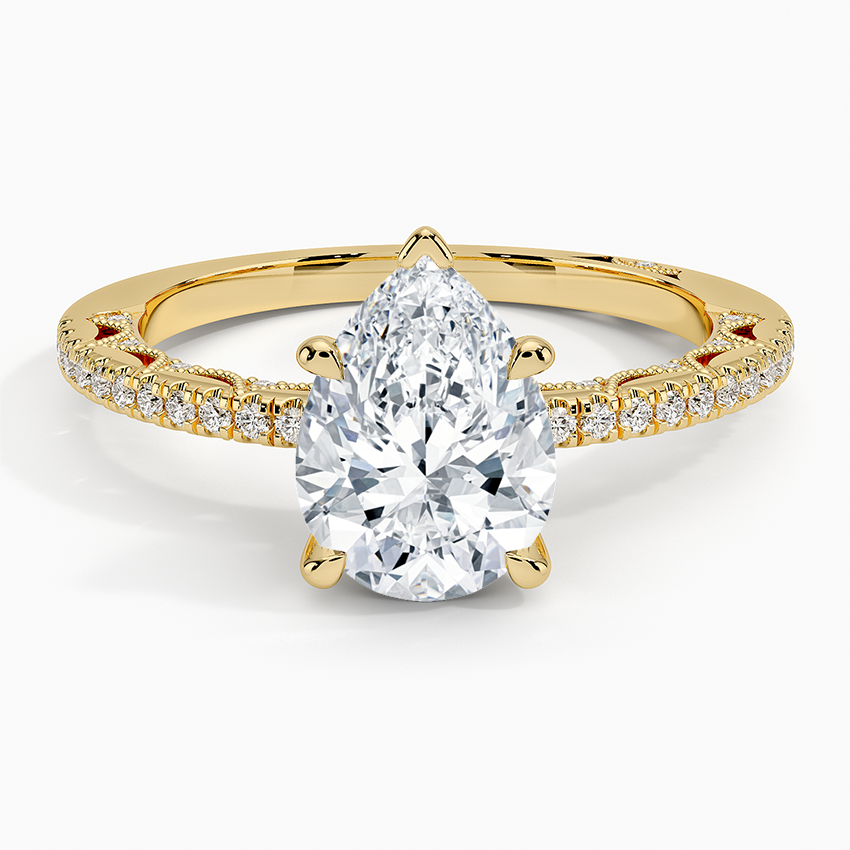 Tacori Engagement Engagement Ring Tacori 18k Yellow Gold Pear-Shaped Lunetta Crescent Solitaire Engagement Ring Mounting