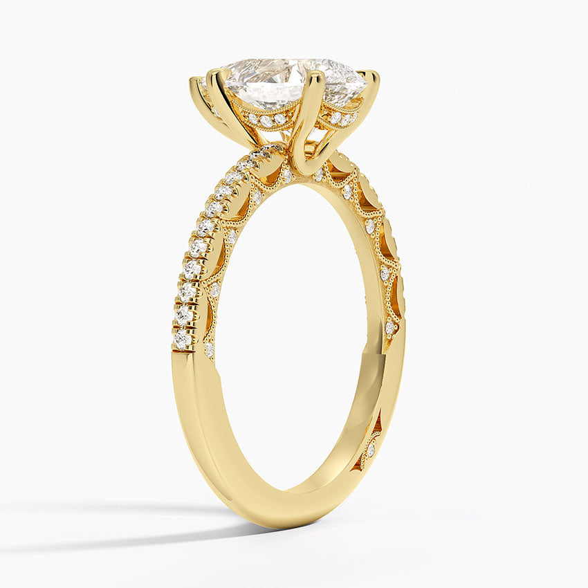 Tacori Engagement Engagement Ring Tacori 18k Yellow Gold Pear-Shaped Lunetta Crescent Solitaire Engagement Ring Mounting