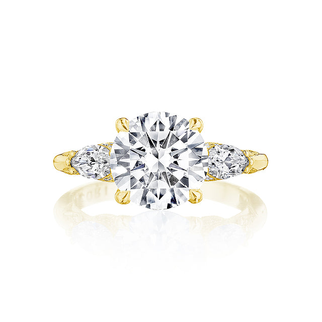 Tacori Engagement Engagement Ring Tacori 18k Yellow Gold Round and Marquise Diamond Three-Stone Engagement Ring Mounting