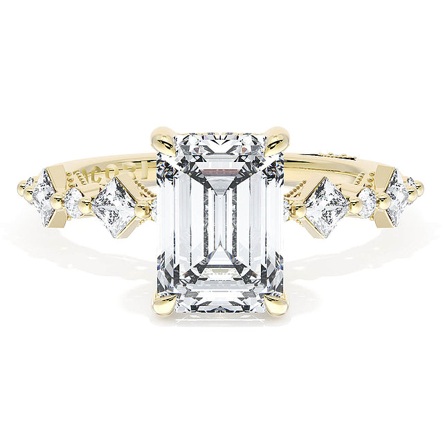 Tacori Engagement Engagement Ring Tacori 18k Yellow Gold Sculpted Crescent Emerald Solitaire Engagement Ring Mounting