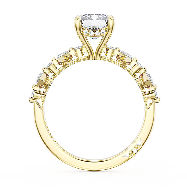 Tacori Engagement Engagement Ring Tacori 18k Yellow Gold Sculpted Crescent Emerald Solitaire Engagement Ring Mounting