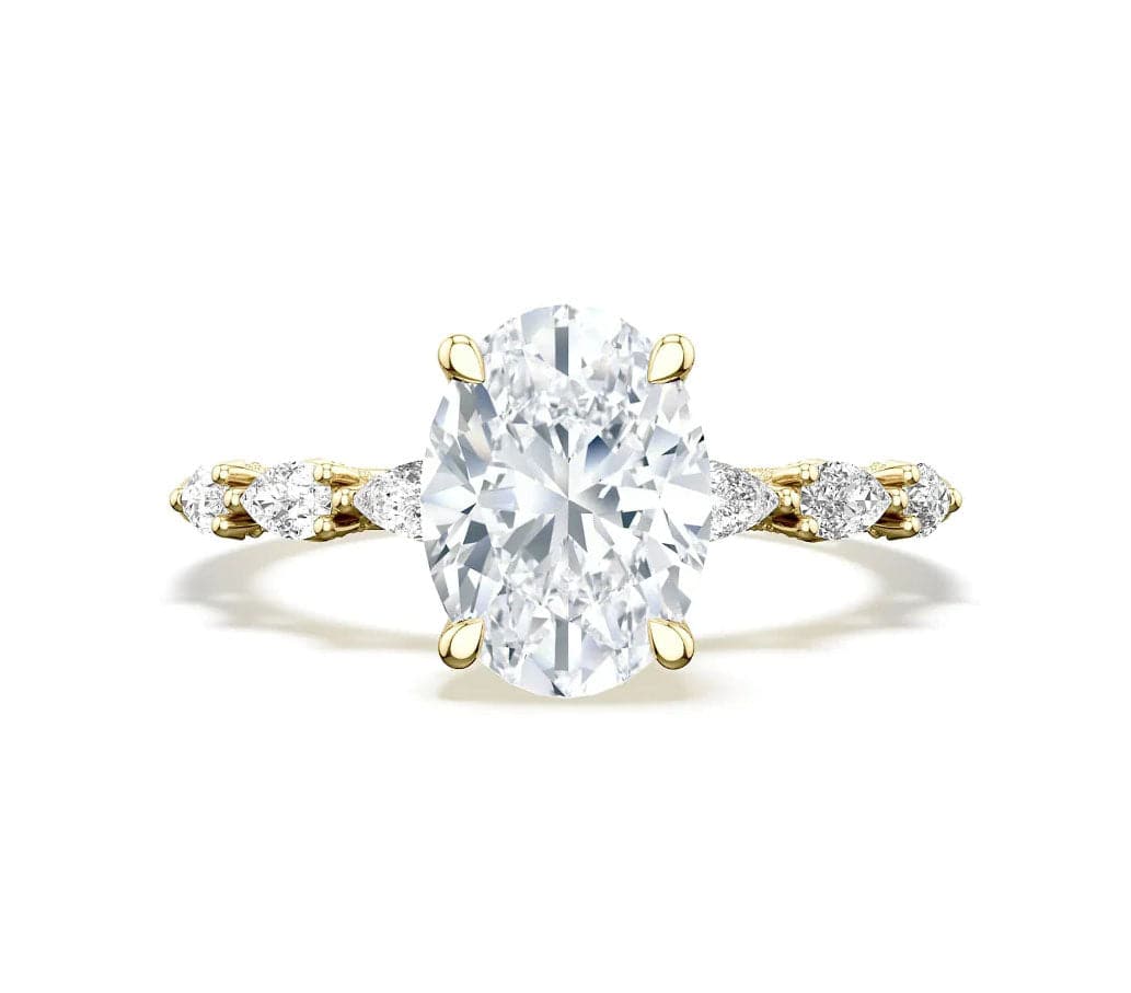 Tacori Engagement Engagement Ring Tacori 18k Yellow Gold "Sculpted Crescent" Oval Diamond Engagement Ring Setting 8.5x6.5mm / 6.5