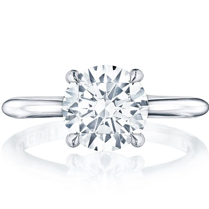 Tacori Engagement Engagement Ring Tacori Platinum "Founder's Collection" Round Solitaire Setting 7.5mm / 6.5