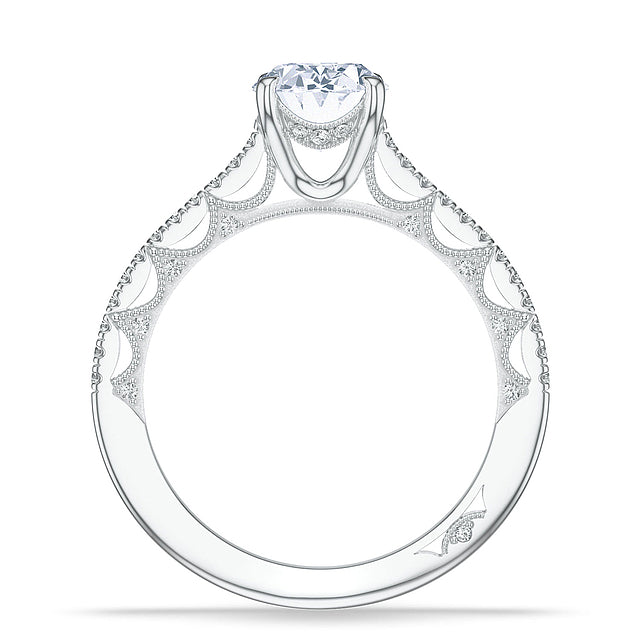 Tacori Engagement Engagement Ring Tacori Platinum Oval Solitaire Lunetta Crescent Engagement Ring Mounting