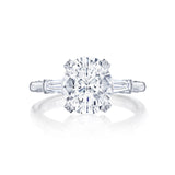 Tacori Engagement Engagement Ring Tacori Platinum Oval Three-Stone Engagement Ring Mounting