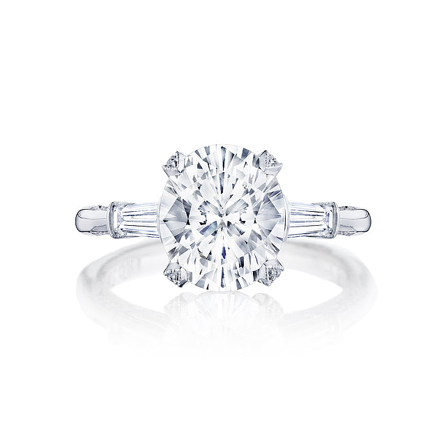 Tacori Engagement Engagement Ring Tacori Platinum Oval Three-Stone Engagement Ring Mounting