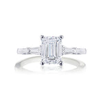 Tacori Engagement Engagement Ring Tacori Platinum Simply Tacori Emerald Cut Diamond Three-Stone Cathedral Engagement Ring Mounting