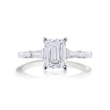 Tacori Engagement Engagement Ring Tacori Platinum Simply Tacori Emerald Cut Diamond Three-Stone Cathedral Engagement Ring Mounting