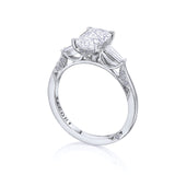 Tacori Engagement Engagement Ring Tacori Platinum Simply Tacori Emerald Cut Diamond Three-Stone Cathedral Engagement Ring Mounting